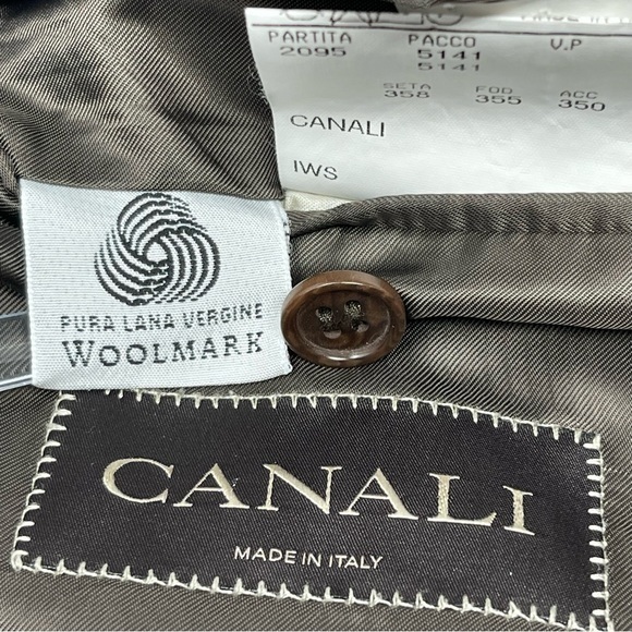 Canali made in Italy Sportcoat Window Pane Bemberg Wool Surgion Cuffs Vent 46L - Picture 12 of 15